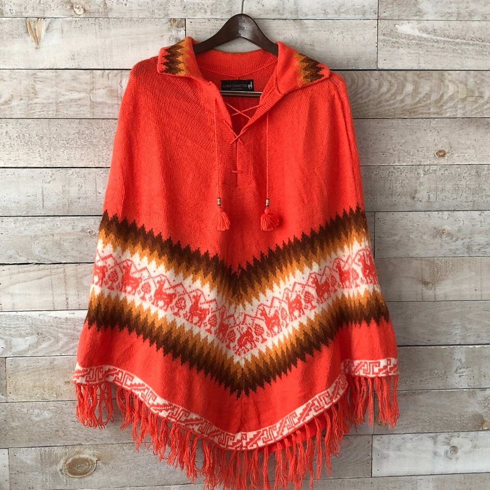 Alpaca Fringe Poncho